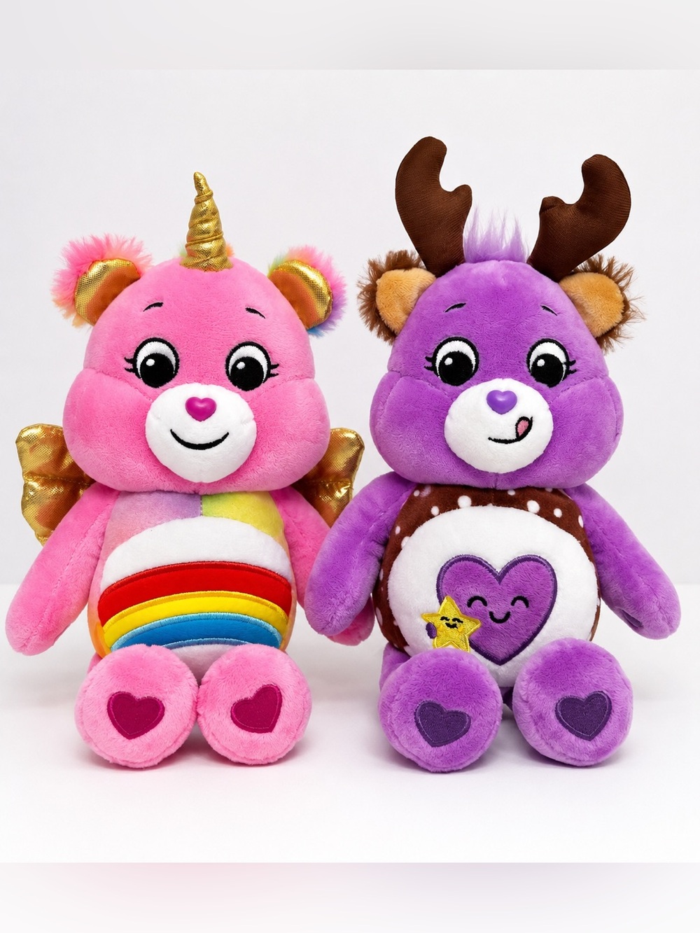 Care Bears Plush Lot of 2 Cheer Bear & Take Care Bear Like New
